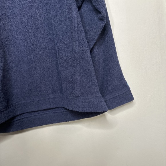 Tommy Bahama Relax Fleece V-Neck  Medium Blue Deep Pile Elastic Bottom Vintage - Picture 6 of 15